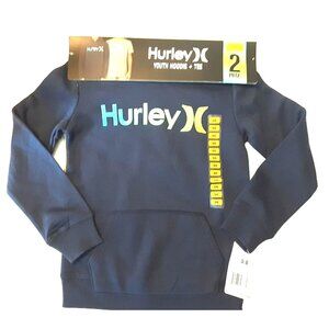 Hurley Boys Youth Hoodie & Tee Set Navy & Gray Size 5/6 Logo Design Comfortable